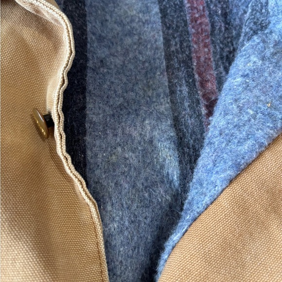 VTG Carhartt Men's XL Tan Chore Jacket Blanket Lined Duck Canvas Work USA - Picture 5 of 12